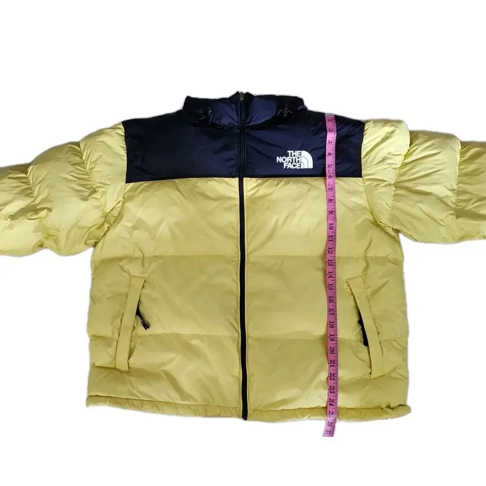 The North Face Nuptse 700 Goose Down Puffer Jacket Pale Yellow Retro 90s Sz XXL - Picture 6 of 13